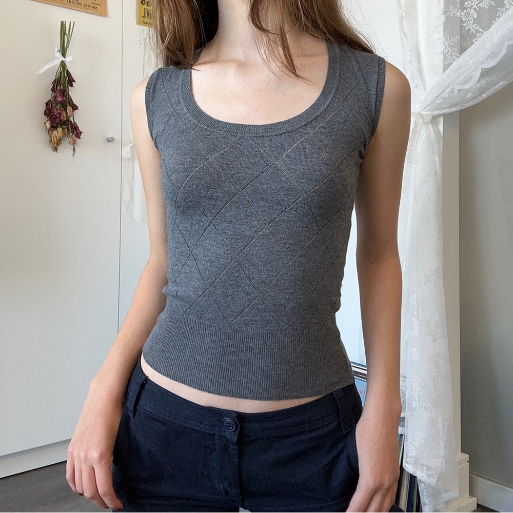Grey Knit Top